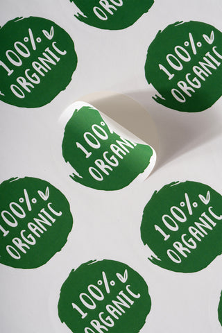 100 Adet 4x4 Cm Organic Sticker