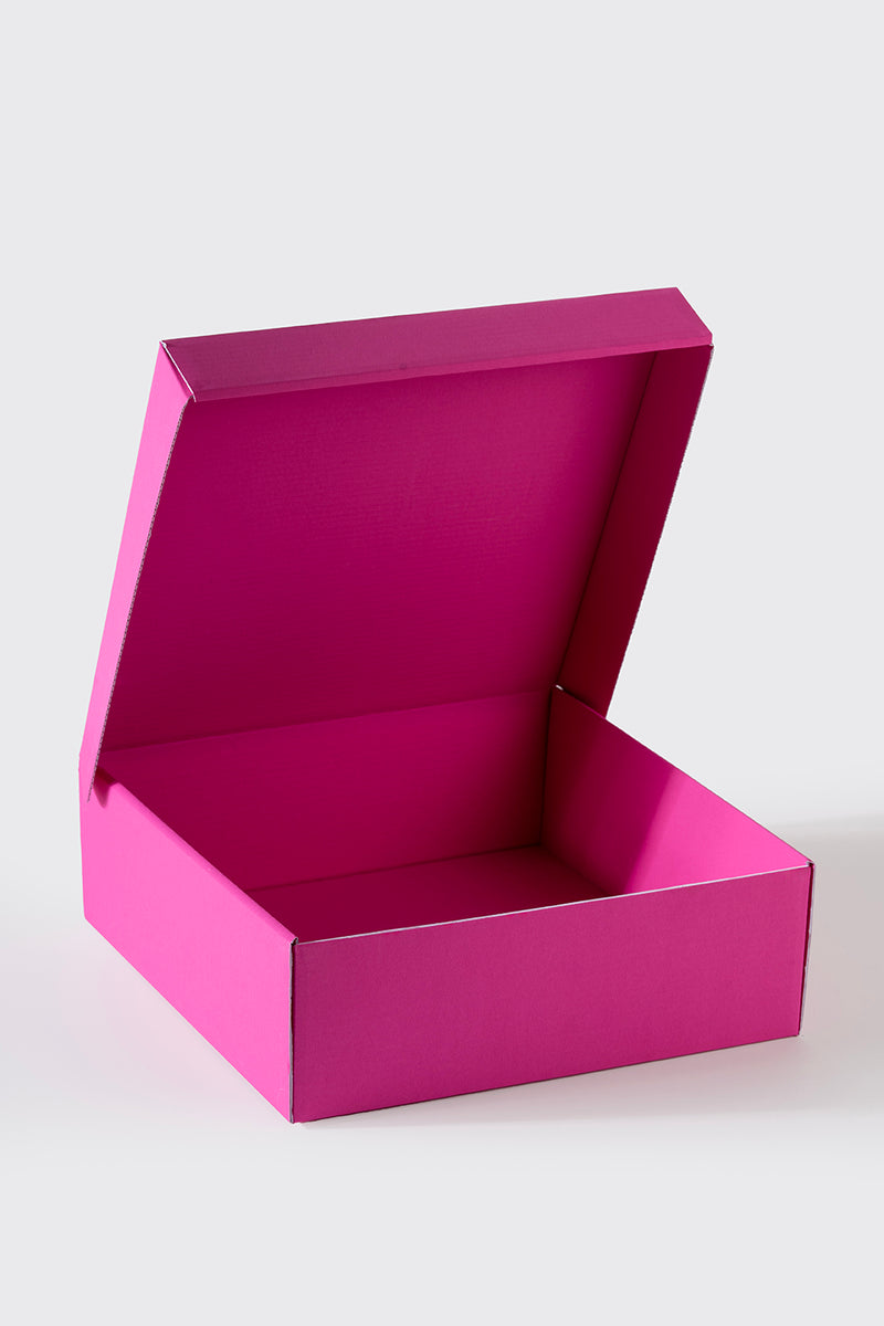 25.5x25.5x8.5 cm Pembe Kargo Kutusu Kendinden Kapaklı