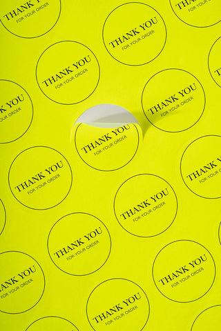 Sarı Neon Thank You Sticker 100 adet
