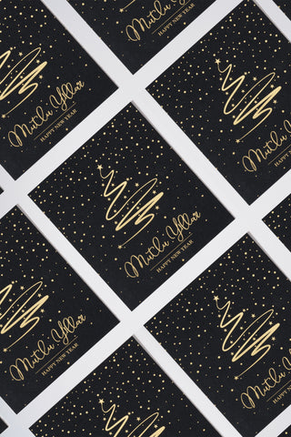 Yeni Yıl Tebrik Kartı Siyah