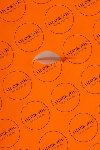Thank You Turuncu Sticker 100 Adet
