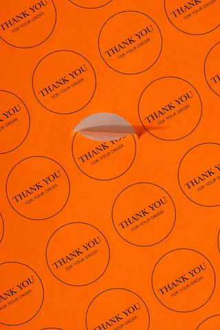 Thank You Turuncu Sticker 100 Adet