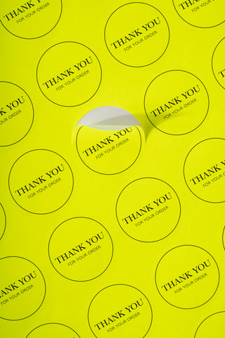 Sarı Neon Thank You Sticker 100 adet