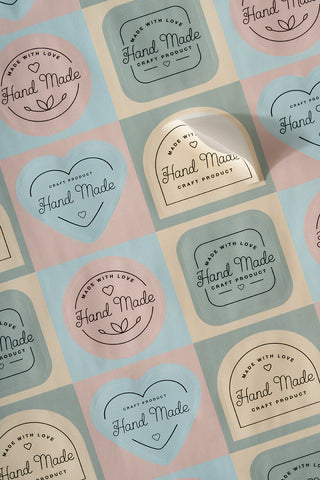 Hand Made Sticker Büyük 100 Adet