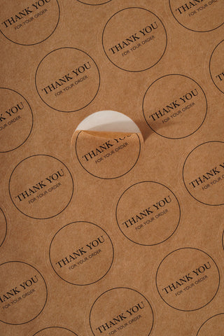 Thank You Kraft Sticker 100 Adet
